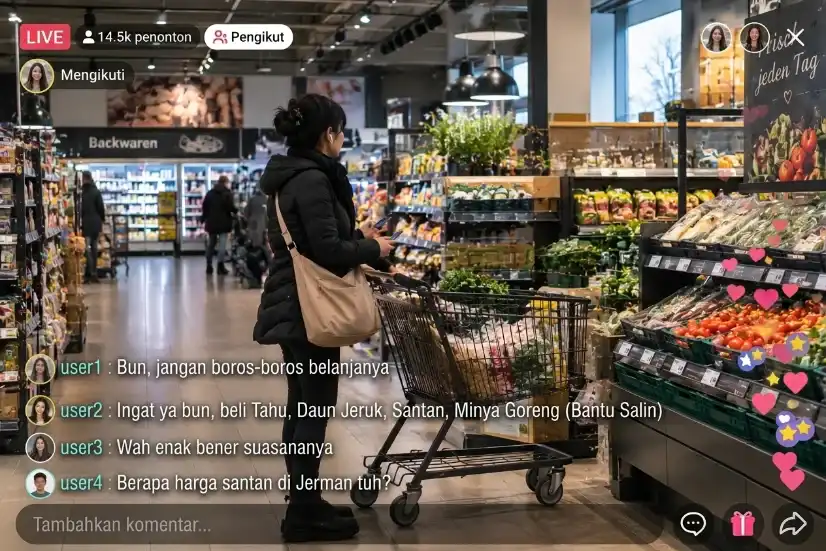 Live Bunda Corla Belanja di Supermarket Jerman